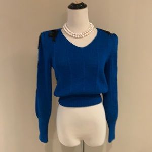 Nanelle Vintage Embellished Rich Hand Knit Sweater S